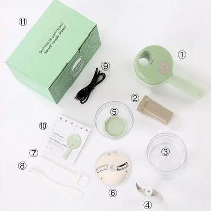 4 in 1 Portable Electric Vegetable Cutter Set